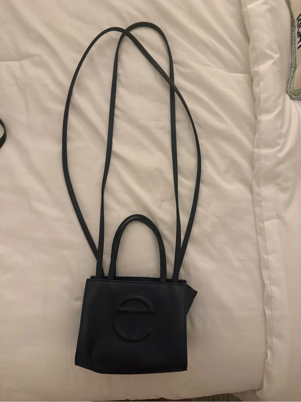 Navy blue telfar cross body bag